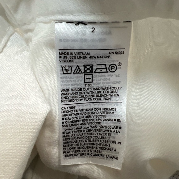 Old Navy White With Gold Palm Trees Linen Blend Casual Everyday Shorts - Picture 4 of 5